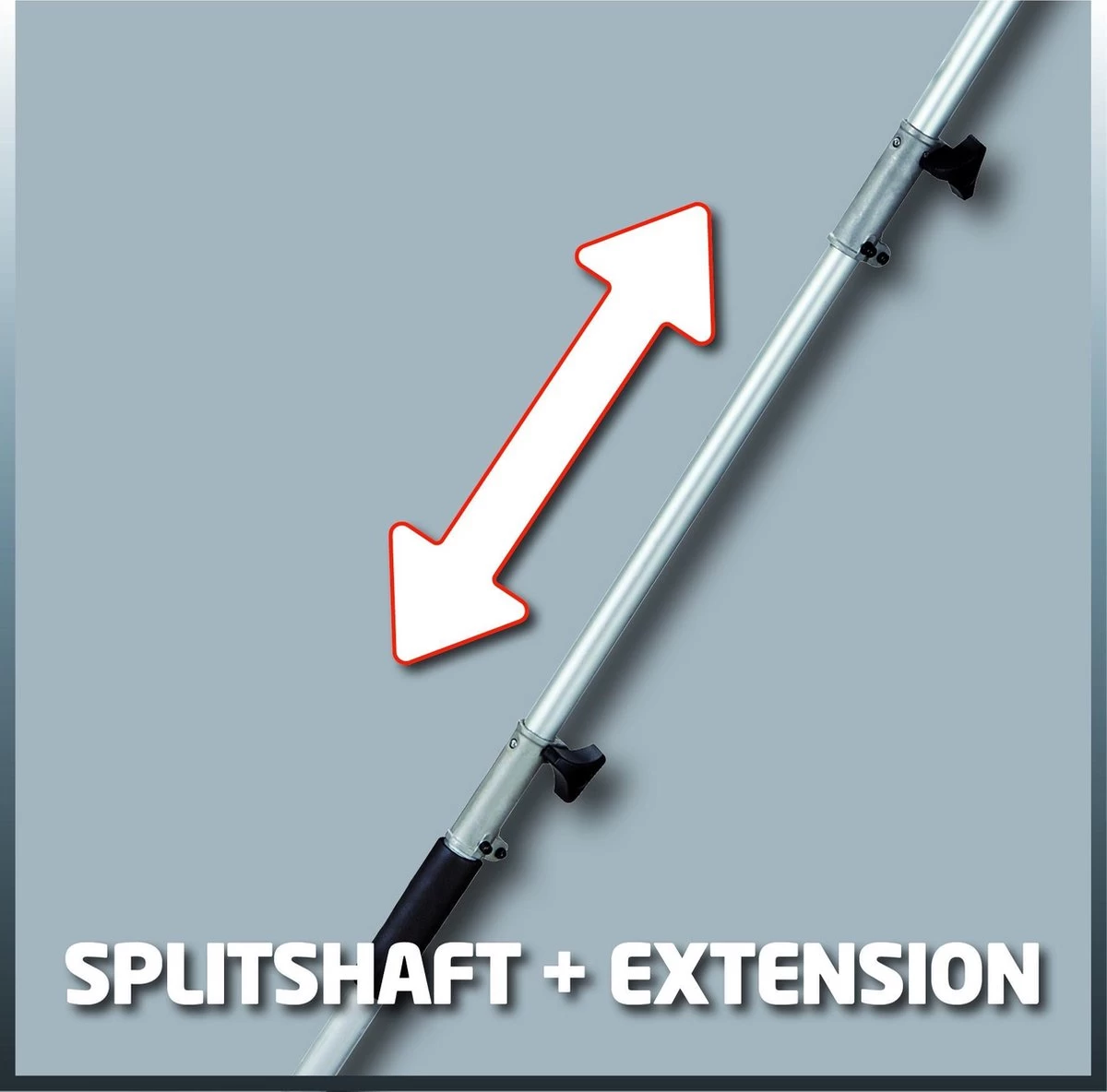 Einhell Telescoop Heggenschaar GC-HH 9048 (900 W - Snijkop Kantelbaar - Metalen Tandwielaandrijving - Telescopische Geleidesteel 50 Cm Verlengbaar - Extra Verstelbare Handgreep - Inclusief Draagriem) - Image 7