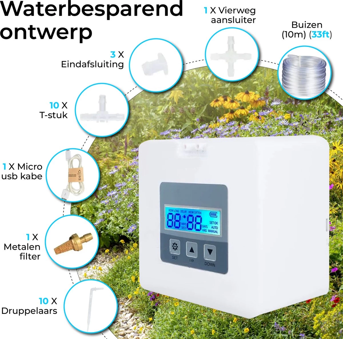 Automatisch Bewateringssysteem Voor Kamerplanten Met Pomp – Waterdruppelaar – Watergeefsysteem– Planten Watergever - Image 4