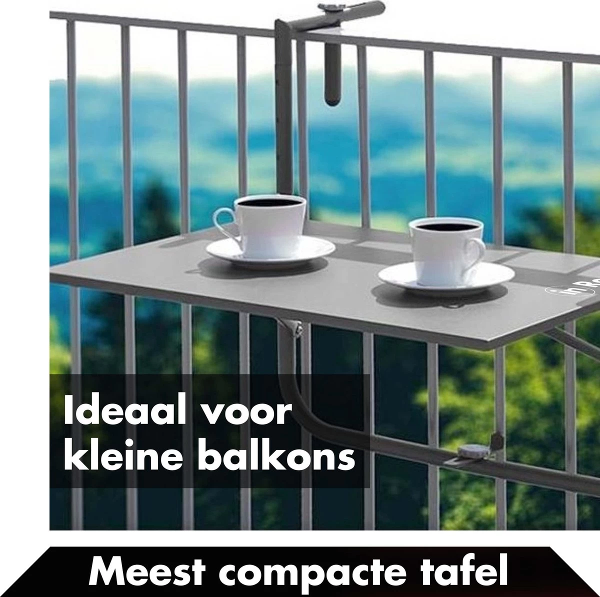 Balkontafel Inklapbaar – Zwart – 60 X 60 X 70 Cm – Hout Balkontafeltje Hangend Balkonbar Balkontafels Opklapbaar Hangtafel Balcony Table – Ophangbaar Voor Aan Het Balkon – Vouwtafel Wandtafel Inklapbare Tafel – Bijzettafel – Buiten Tafeltje Klaptafel - Image 2