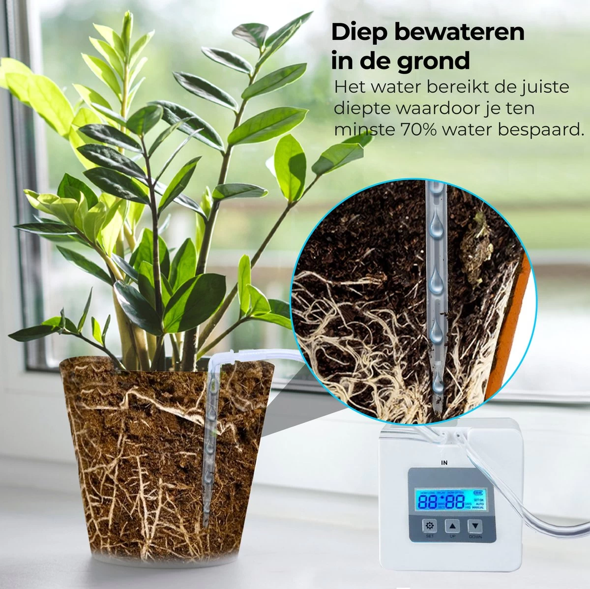 Automatisch Bewateringssysteem Voor Kamerplanten Met Pomp – Waterdruppelaar – Watergeefsysteem– Planten Watergever - Image 6