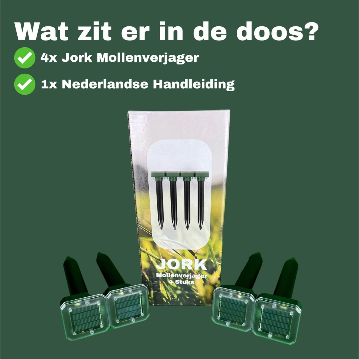 Jork - Mollenverjager - Mollenverjager Op Zonne Energie - Mollenbestrijding - Muizenverjager - Muizenval Diervriendelijke - 4 Stuks - Diervriendelijk - Zonne Energie - Waterdicht - V2 - 2023 Model - Image 5