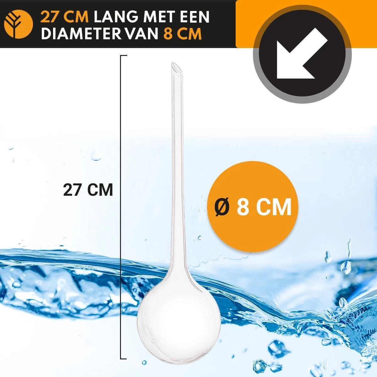 Waterdruppelaar Set Van 6 Stuks Voor Planten Transparant – 27 CM – Automatisch Watergeefsysteem Voor Kamerplanten – Planten Watergever Met Druppelsysteem – Waterbol - Image 5