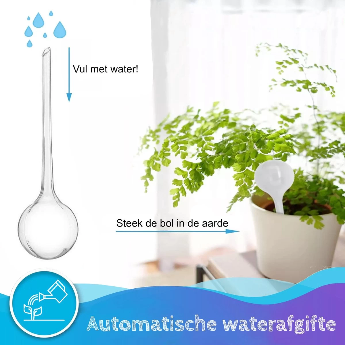 Summer Spark Waterdruppelaar Voor Planten 6 Stuks Transparant – 27 CM X 8 CM – 250 ML – Automatisch Watergeefsysteem Voor Kamerplanten – Planten Watergever Met Druppelsysteem – Waterbol - Image 4