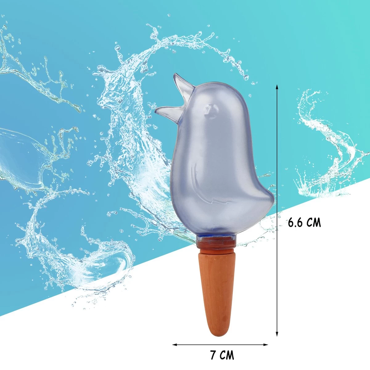 Waterdruppelaar Voor Planten 2 Stuks - Waterbol Kamerplanten - Automatisch Watergeefsysteem - Vogel - Blauw - Image 4