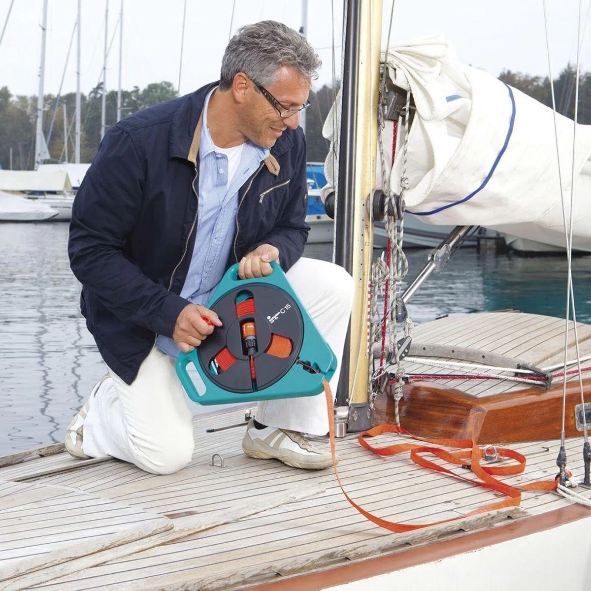 GARDENA Classic Draagcassette Roll-fix C15 Compleet - Inclusief 15 Meter Compact Slang - Image 4