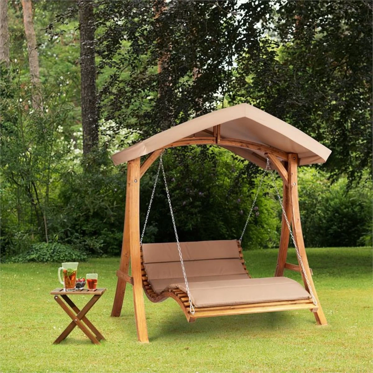 Bermuda Hollywoodschommel Tuinschommelbank 130 Cm 2-zits Zonneluifel - Image 7