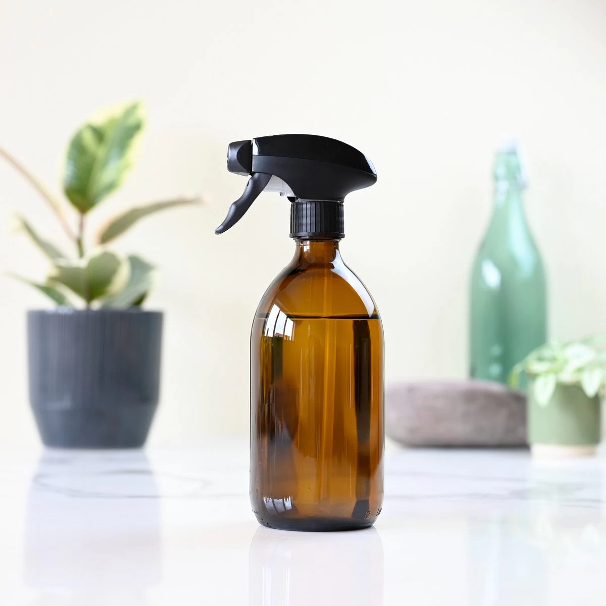 Groeikruid® Plantenspuit | 500 Ml Amber Glas | Met Zwarte Spraykop | Plantensproeier Binnen | Waterverstuiver | Verstuiver | Waterspuit - Image 4