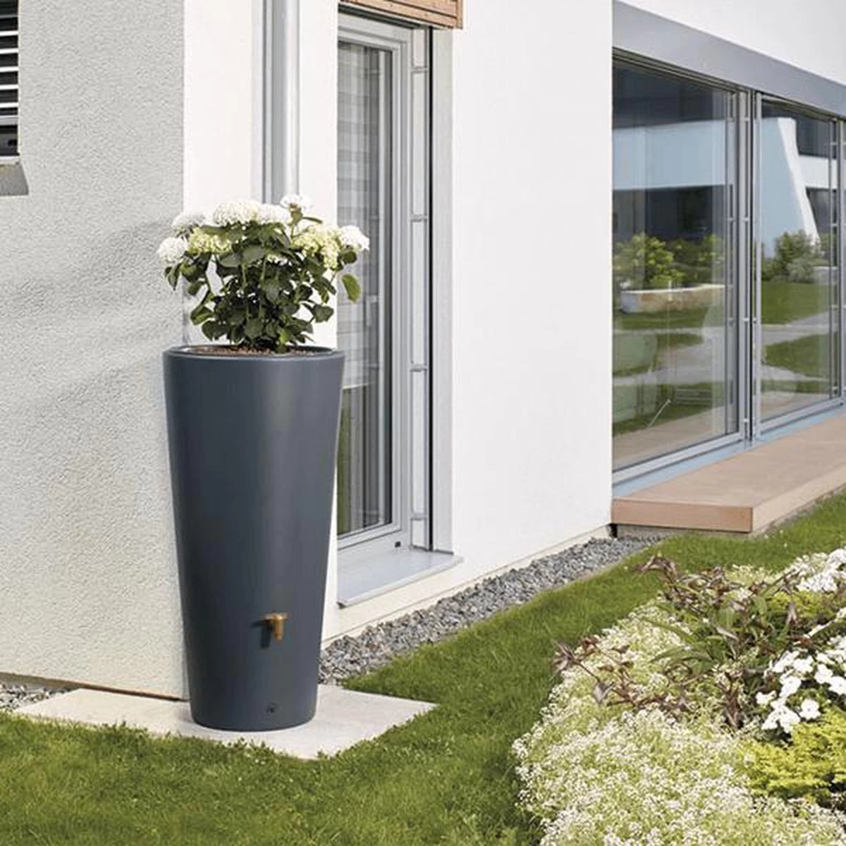 Garantia 2in1 Regenton - VASO - 220 Liter - Antraciet - Image 4