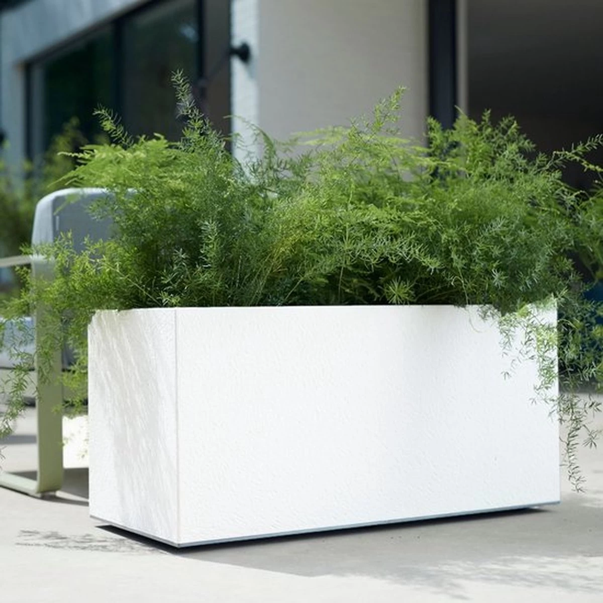 Elho Vivo Matt Finish Lang Wielen 90 - Grote Staande Plantenbak Voor Binnen & Buiten - Gemaakt Van Gereycled Plastic - L 39 X W 88 X H 41 Cm - Wit - Image 7