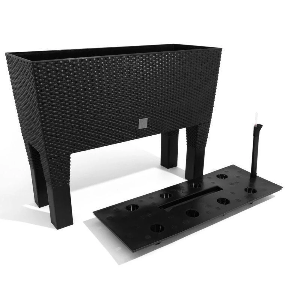 Prosperplast Kunststof Rato Plantenbak Op Poten Met Irrigatiesysteem Antraciet 80 X 33 X 62 Cm - 72 Liter - Balkonbakken/bloembakken - Image 7