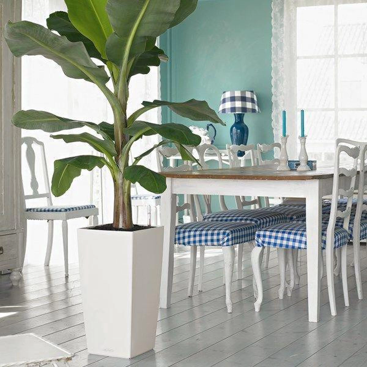 Prosperplast Kunststof Urbi Bloempot/plantenpot Met Binnenpot Wit 32 X 32 X 61 Cm - 21/49 Liter - Hoge Vierkante Bloempotten - Image 12