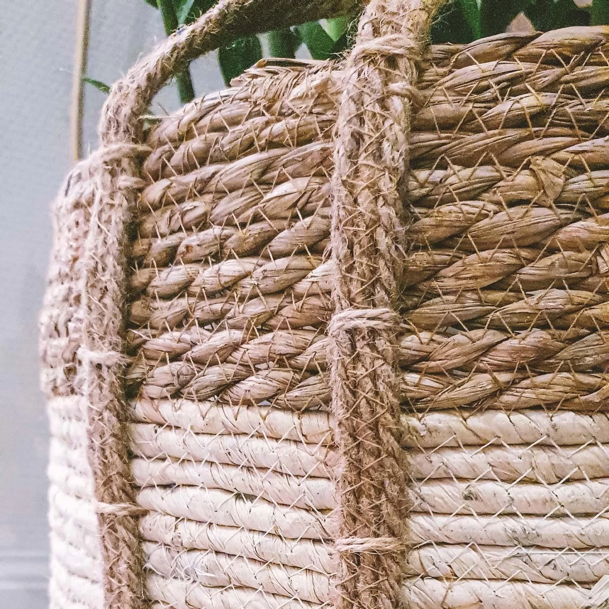 Merkloos Plantenmand 30x22cm Naturel Bruin – Multifunctionele Mand – Handgemaakt – Planten-houder – Planten Accessoires – Planten Mand - Image 4