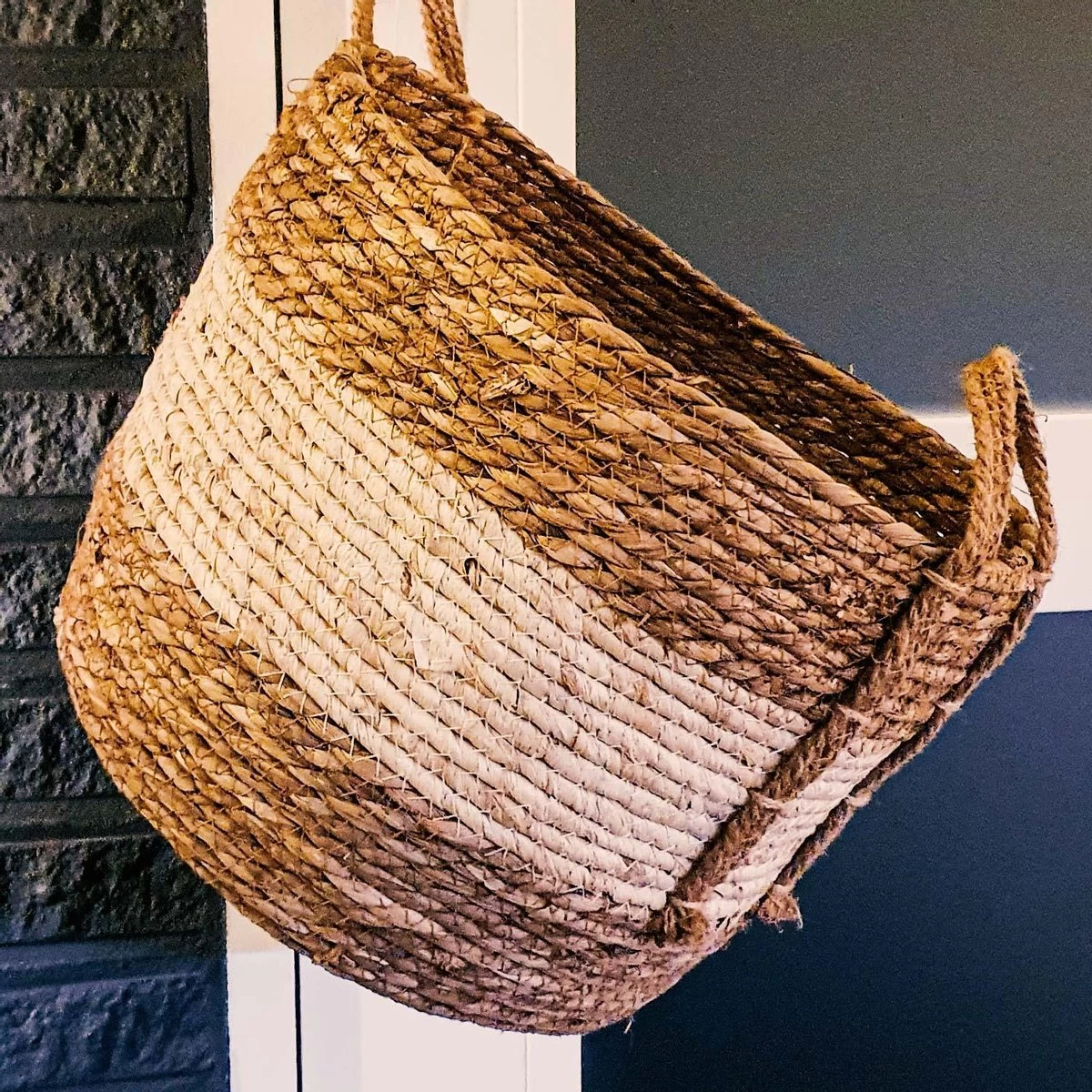 Merkloos Plantenmand 30x22cm Naturel Bruin – Multifunctionele Mand – Handgemaakt – Planten-houder – Planten Accessoires – Planten Mand - Image 5