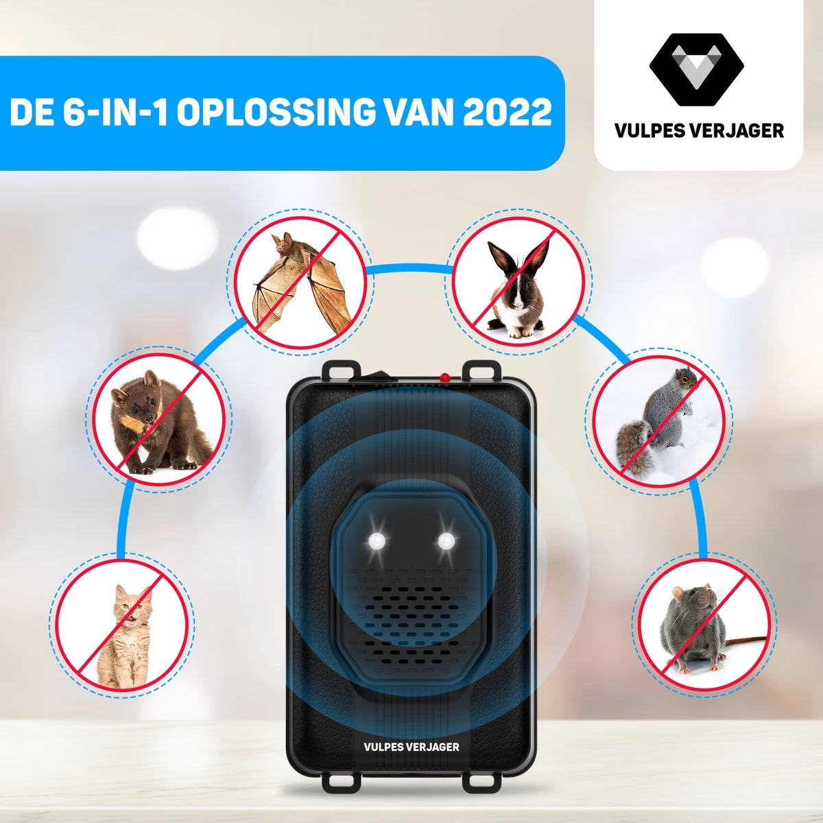 Vulpes Verjager® Marterverjager - Ongedierteverjager - Multifunctionele Set Binnen & Buiten - Batterijen, 12V & Auto Accu - Marters, Muizen & Ratten - Steenmarter Verjager PRO - Incl. E-Book - Image 3