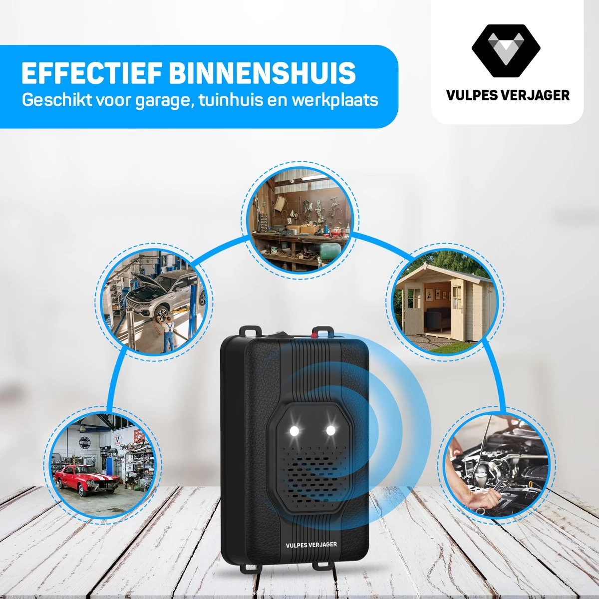 Vulpes Verjager® Marterverjager - Ongedierteverjager - Multifunctionele Set Binnen & Buiten - Batterijen, 12V & Auto Accu - Marters, Muizen & Ratten - Steenmarter Verjager PRO - Incl. E-Book - Image 6