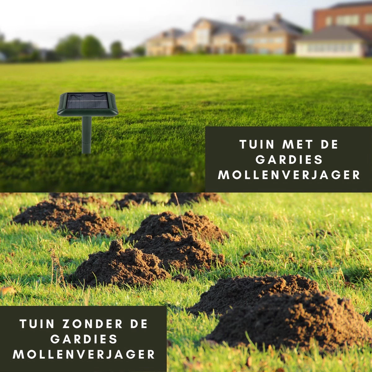Gardies 2 Stuks Ultrasone Mollenverjager - Oplaadbare Batterijen & Zonne-Energie - Waterdichte Mollenbestrijding - 100% Diervriendelijk - Image 6