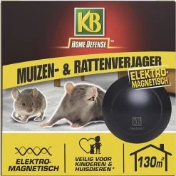 KB Home Defense Ratten- En Muizenverjager - Elektromagnetisch - 130m2 Bereik - Diervriendelijk - Ongedierte Verjager