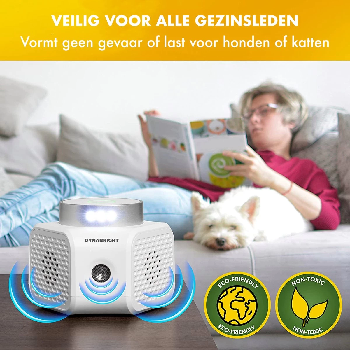 Dynabright Verjager® Muizenverjager - Ultrasone Verjager - Ultrasonische Ongedierte Verjager - 360 Graden & 4 Modi - Insecten Bestrijden - Pest Repeller - Oplaadbaar - PRO Versie - Image 2