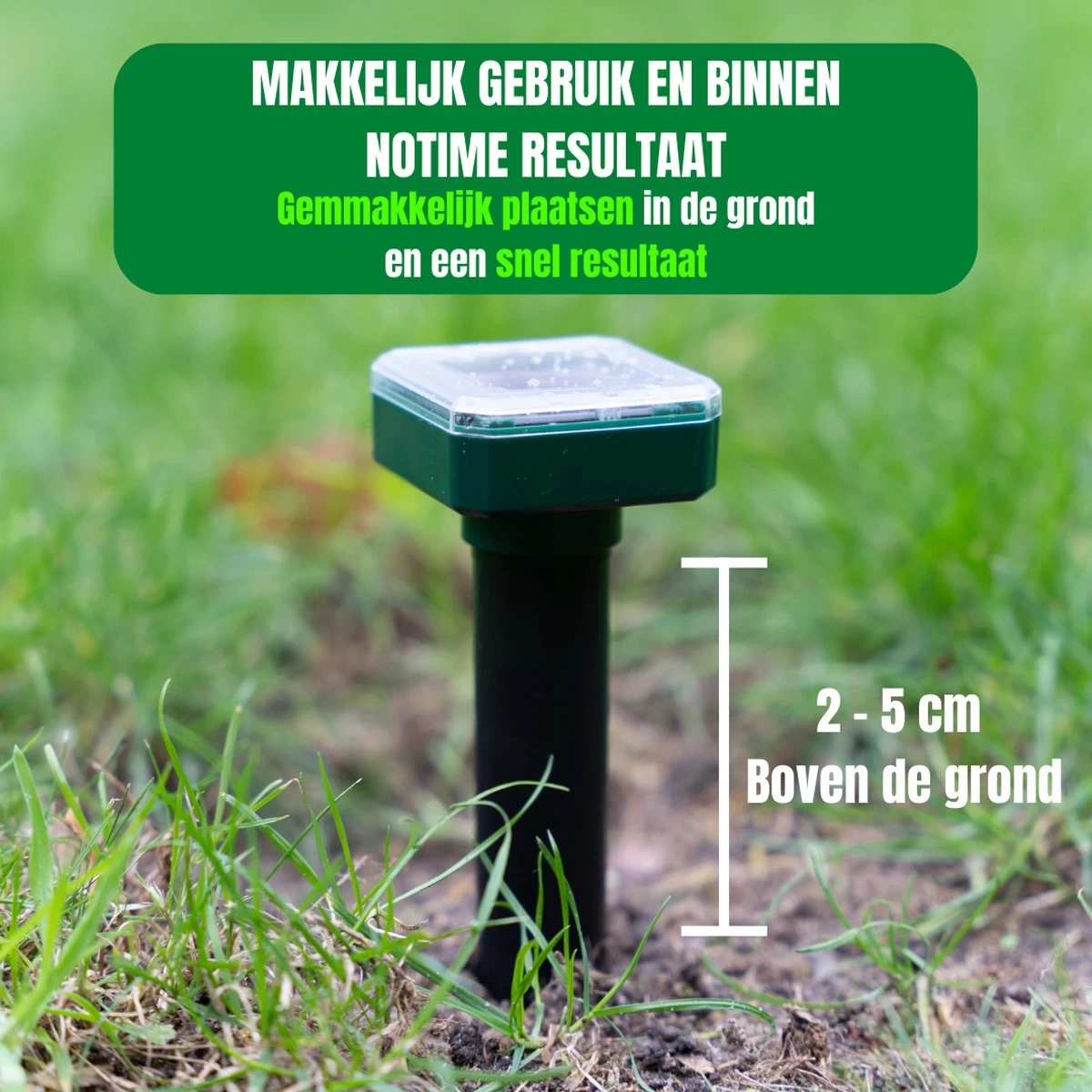 Jork - Mollenverjager - Mollenverjager Op Zonne Energie - Mollenbestrijding - Muizenverjager - Muizenval Diervriendelijke - 4 Stuks - Diervriendelijk - Zonne Energie - Waterdicht - V2 - 2023 Model - Image 4