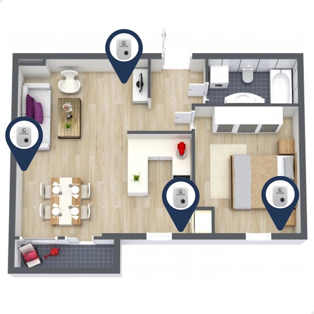 6-Pack I4Goods Ultrasone Ongedierte Verjager - Pest Reject - Muizenverjager - Vliegenverjager - Muggenstekker - Duurzaam & Veilig - Image 4