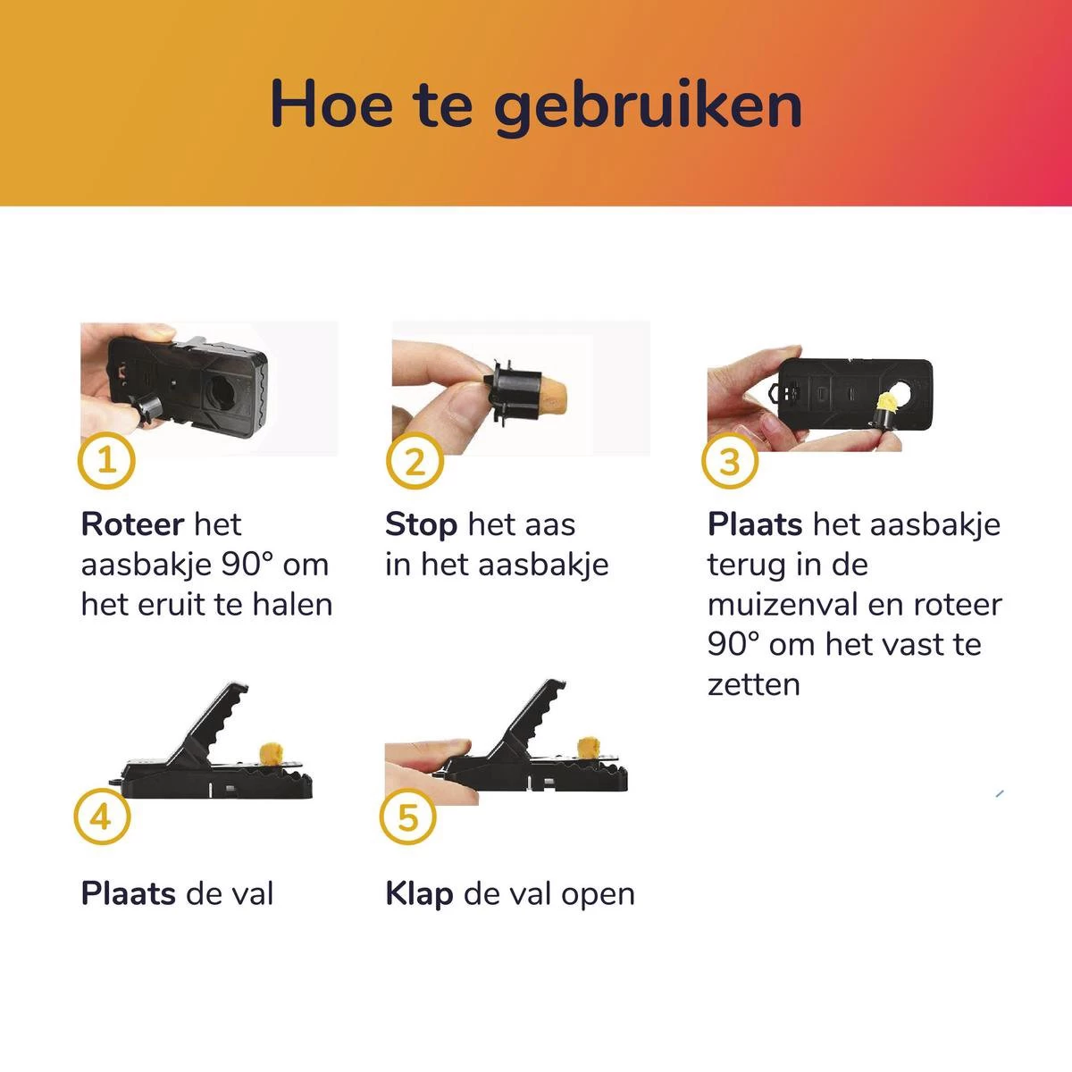 Wonact Muizenval - Muizenklem - Muizenverjager - 6 Stuks – Kunststof - 100% Pakkans - Voor Binnen En Buiten - Image 2