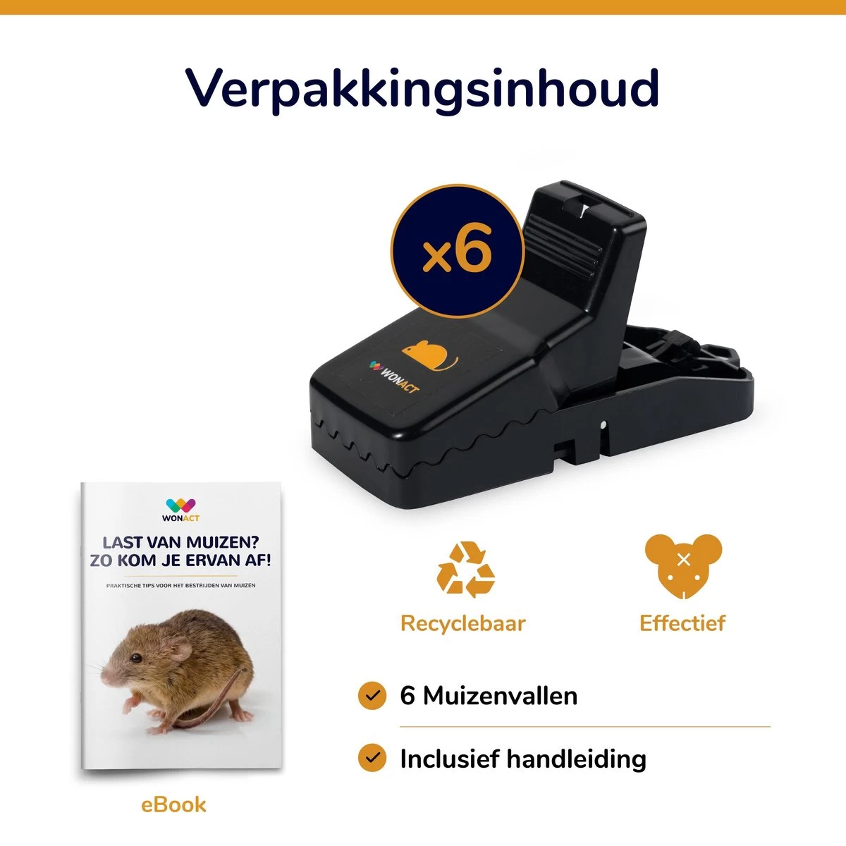 Wonact Muizenval - Muizenklem - Muizenverjager - 6 Stuks – Kunststof - 100% Pakkans - Voor Binnen En Buiten - Image 8