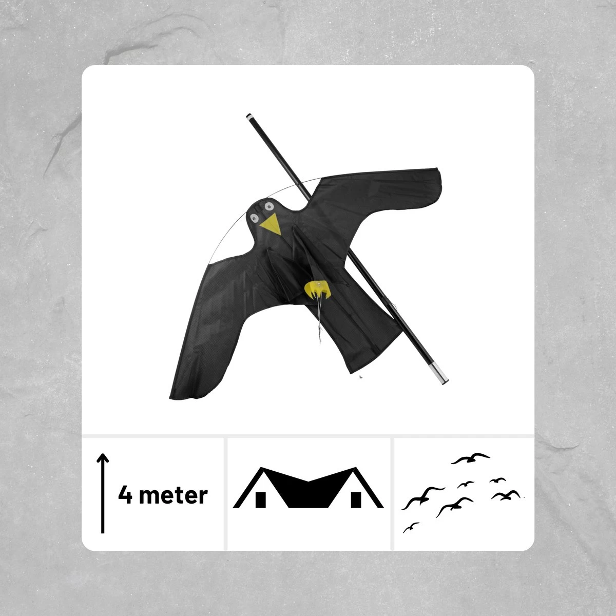 Orange85 Vogelverjager - Duivenverjager - Vlieger - Kraai - 4 Meter - Tegen Meeuwen - Kite Hawk - Meeuwen Verjagen - Dak - Vogelverschrikker - Image 3