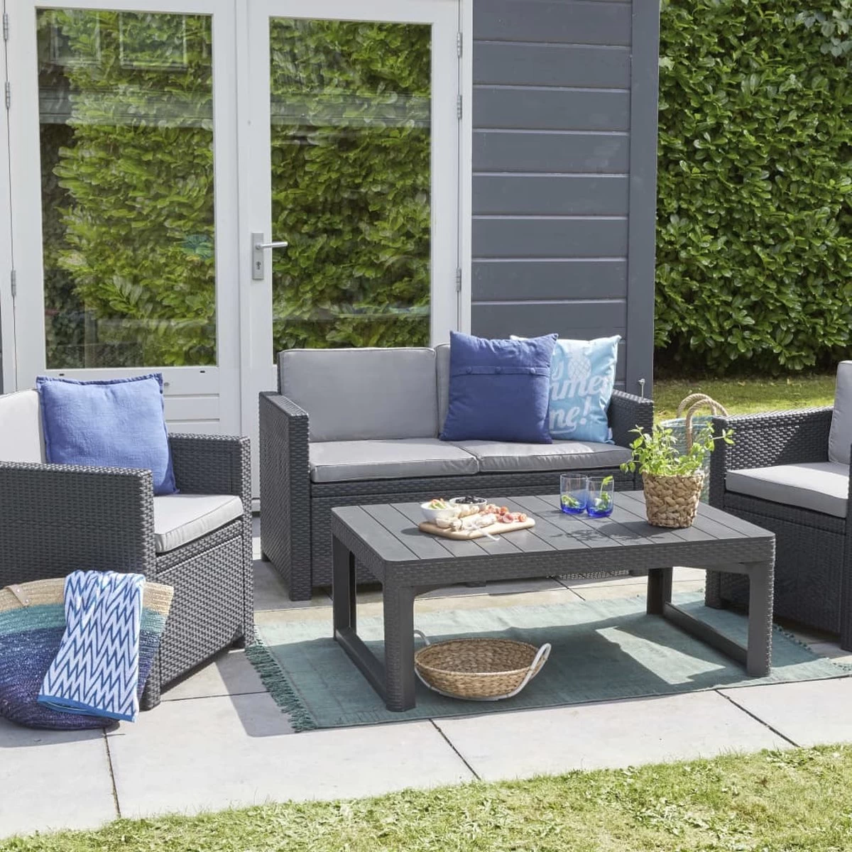 Allibert Lyon Tuintafel - 116x71,5x66/40 Cm - Grafiet - Image 5