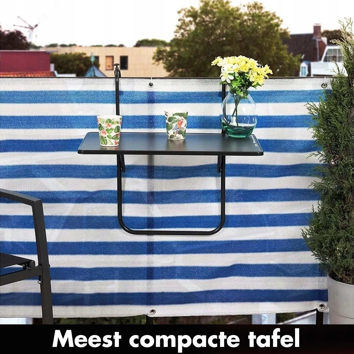 Balkontafel Inklapbaar – Zwart – 60 X 60 X 70 Cm – Hout Balkontafeltje Hangend Balkonbar Balkontafels Opklapbaar Hangtafel Balcony Table – Ophangbaar Voor Aan Het Balkon – Vouwtafel Wandtafel Inklapbare Tafel – Bijzettafel – Buiten Tafeltje Klaptafel - Image 8