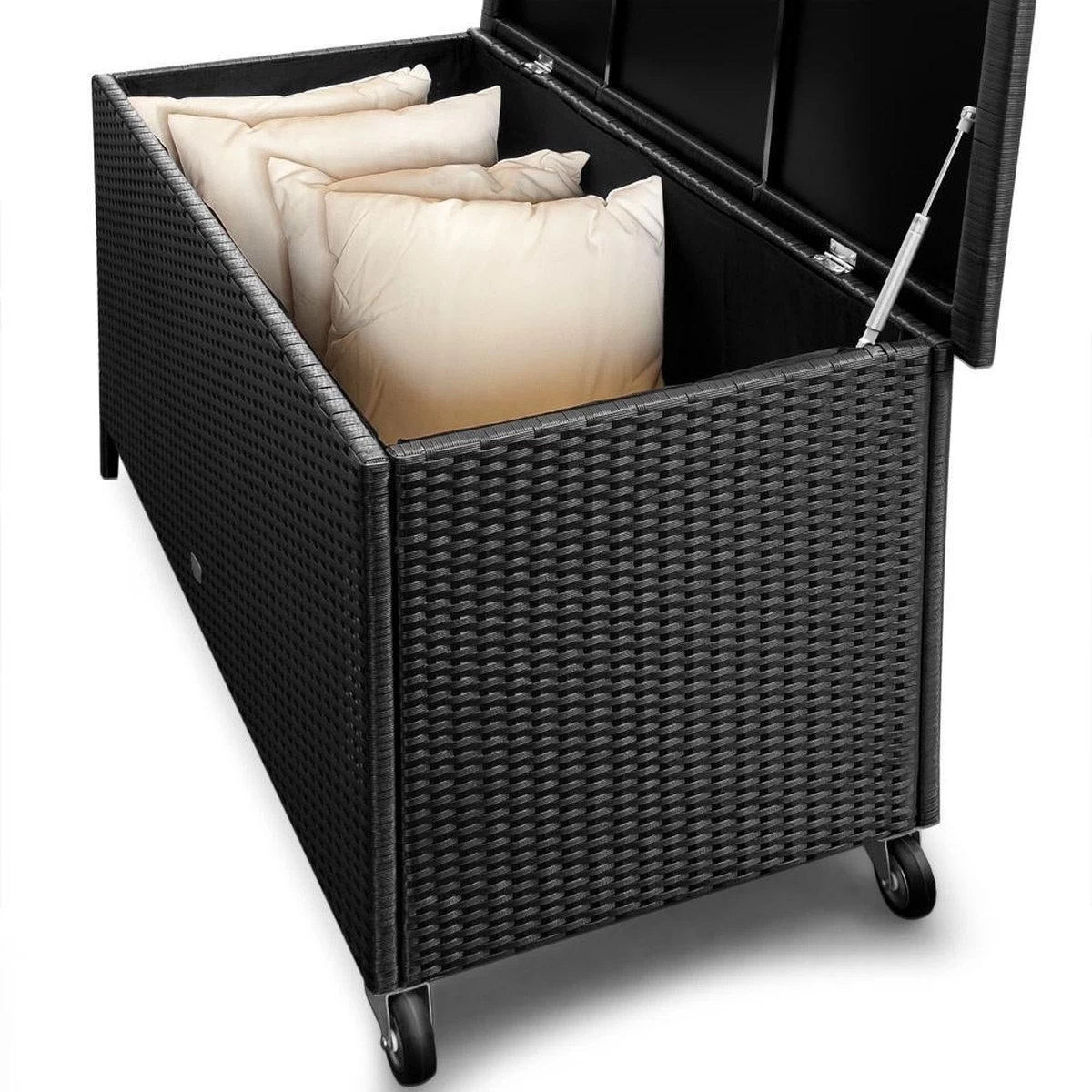 Casaria Wicker Opbergbox - Waterdicht 121,5cm Met Wielen - Grijs - Image 5