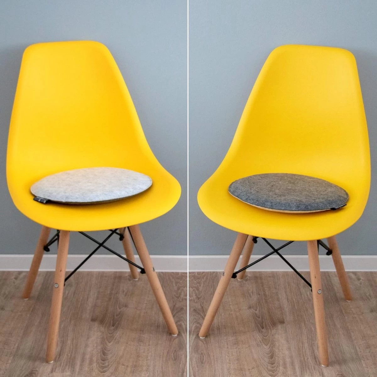 30mm Vilten Zitkussen Rond - Ø 35cm Stoelkussen Stoelpad Zacht 2-kleurig Grijs - Image 4