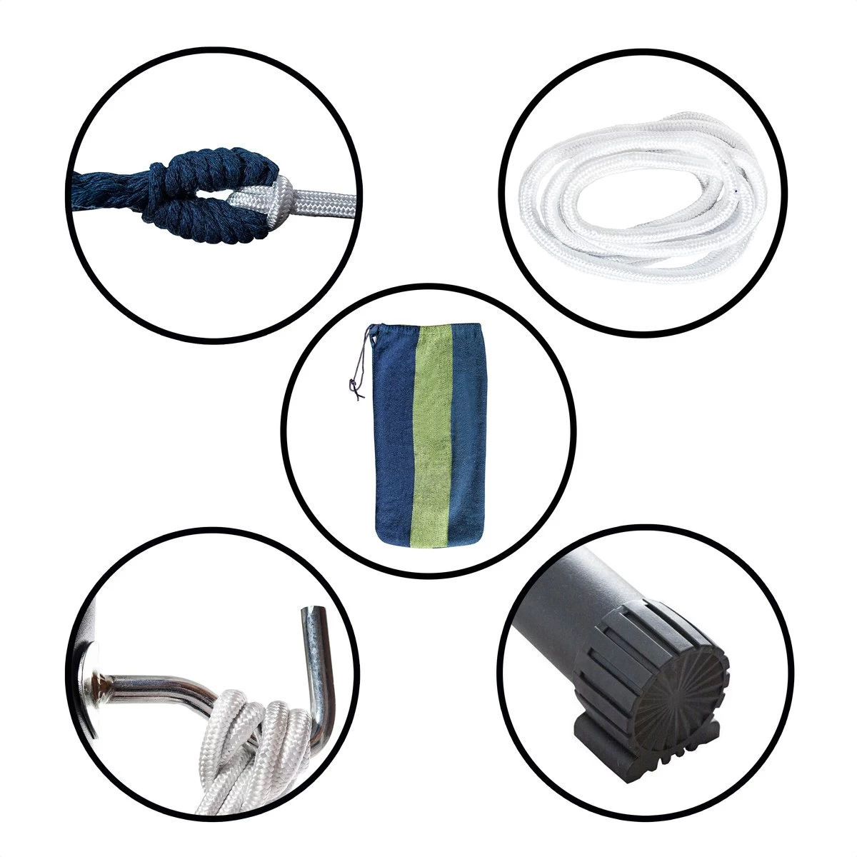 Hangmat Met Standaard En Opbergtas – 2 Persoons – Max. Draaggewicht 200Kg – Hangmatset – Hangmatten – Hang Mat Voor Binnen En Buiten – Hangmatstandaard – Hammock – Blauw / Groen - Image 6