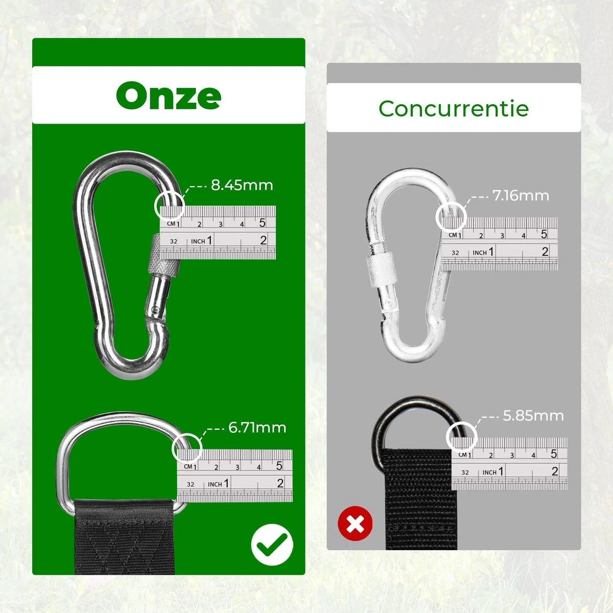 4House Ophang Koord Voor Hangmat, Hangstoel / Schommel - Hangmat Bevestigingsset Inclusief Haken - Karabijnhaak - Hangmat Standaard -Schommelophangset - Hangmat Ophangsysteem -150cm - Tot 1000kg - Boomvriendelijke Hangmat Ophangset - Set Van 2Stuks - Image 4