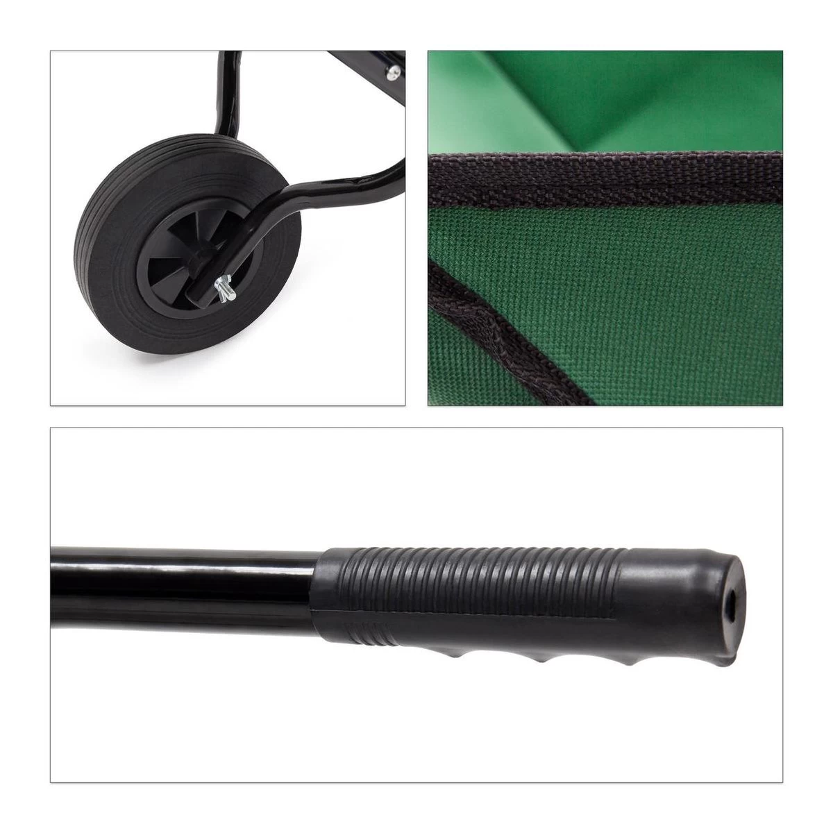 Relaxdays Kruiwagen Opvouwbaar - Inklapbare Tuinwagen - Vouwkruiwagen - Groen - 50 L - Image 4