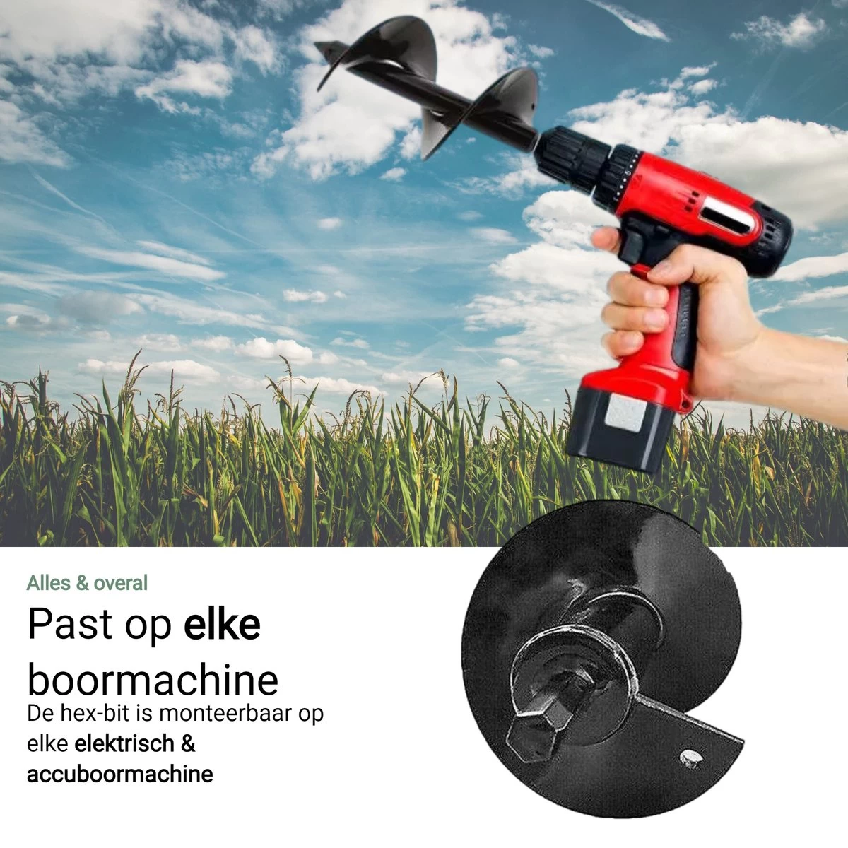 MaatWorkz - Grondboor - 25 CM - Boormachine - Bollenplanter - Moestuin - Palenboor - Boor - Tuin - Image 6