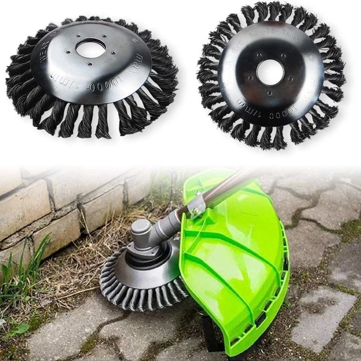 Merkloos Onkruidborstel - Voegenborstel - Elektrisch - Bosmaaier - Staalborstel - Universeel - 20cm - Image 5