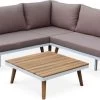 Alice's Garden Loungeset Buenos Aires - 5 Plaatsen - Aluminium En FSC Acacia - Wit/Taupe