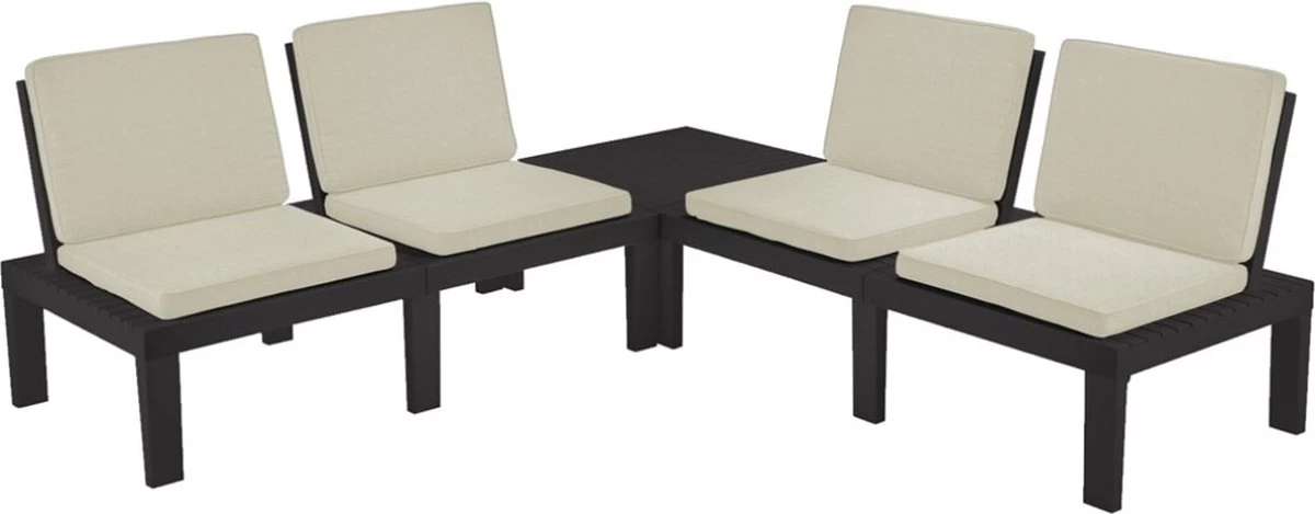 Pro Garden Tuinset Molok 5-delig Grijs Met Grijze Kussens, Voor 4 Personen. - Image 3