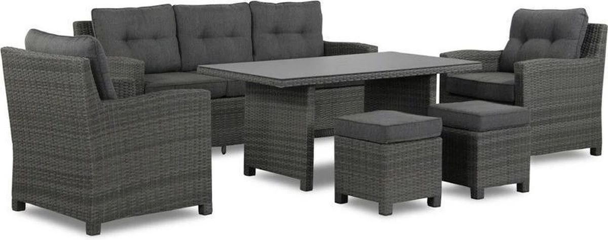 New Castle Stoel-bank Dining Loungeset 6-delig Antraciet - Image 9