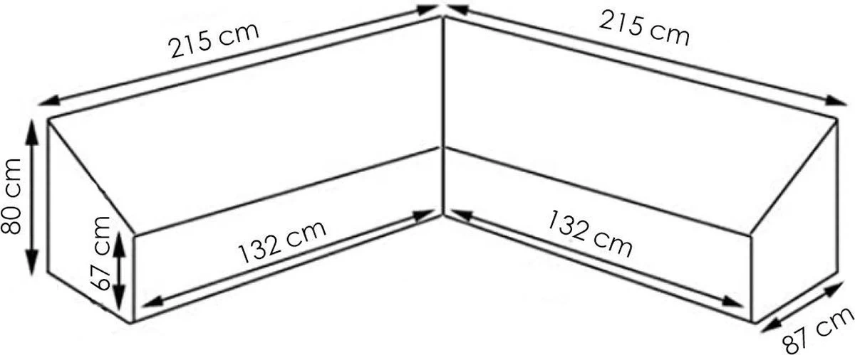 Merkloos Beschermhoes Voor Lounge Set - 215x87x80cm - Zwart - Tuin Set Beschermer - Afdekhoes Voor Lounge Bank - De Ideale Bescherming Voor Je Tuinmeubelen - Image 2