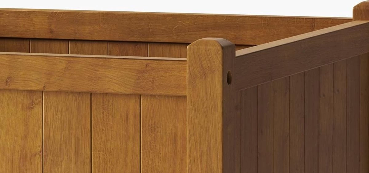 Houten Plantenbak Met Wieltjes 50x50 - Geolied Duurzaam FSC Acaciahout – Bloembak Buiten - Plantenbakken Buiten - Perfecthomeshop - Image 3