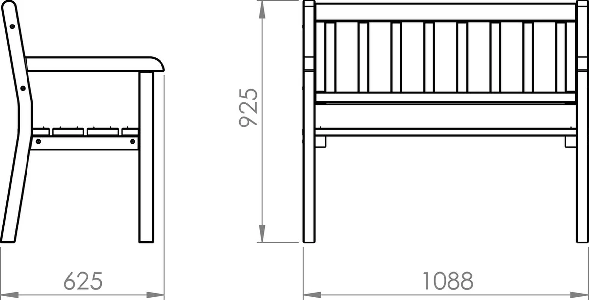 AXI Charlotte Tuinbank Van Hout 110 Cm - Bruin - Image 4