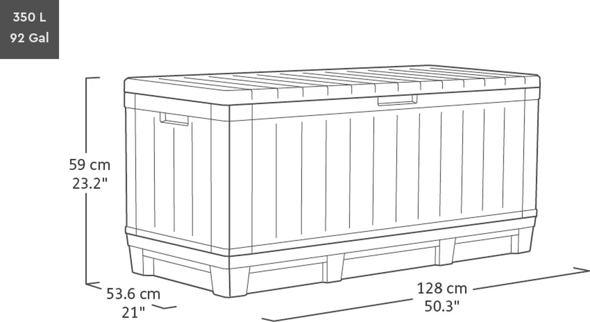 Keter Kentwood Opbergbox - 128x53.6x59 Cm - 350 L - Grafiet - Image 13