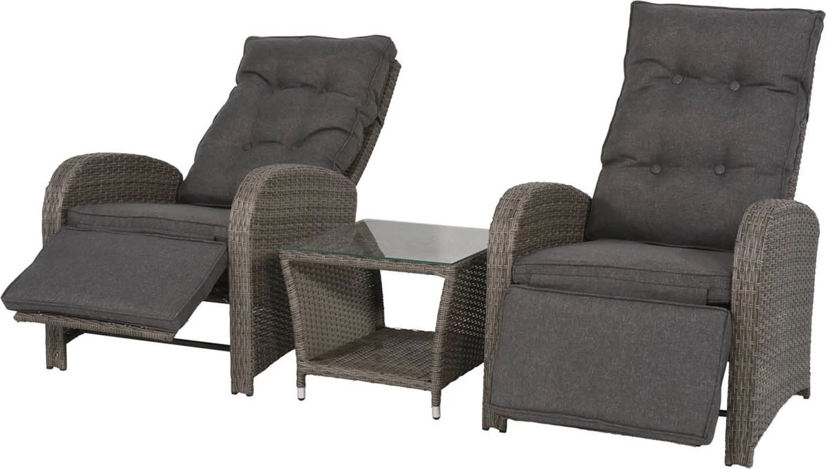 Loungeset Duoset Melia 2 Verstelbare Stoelen + Tafel - Balkonset - Image 14