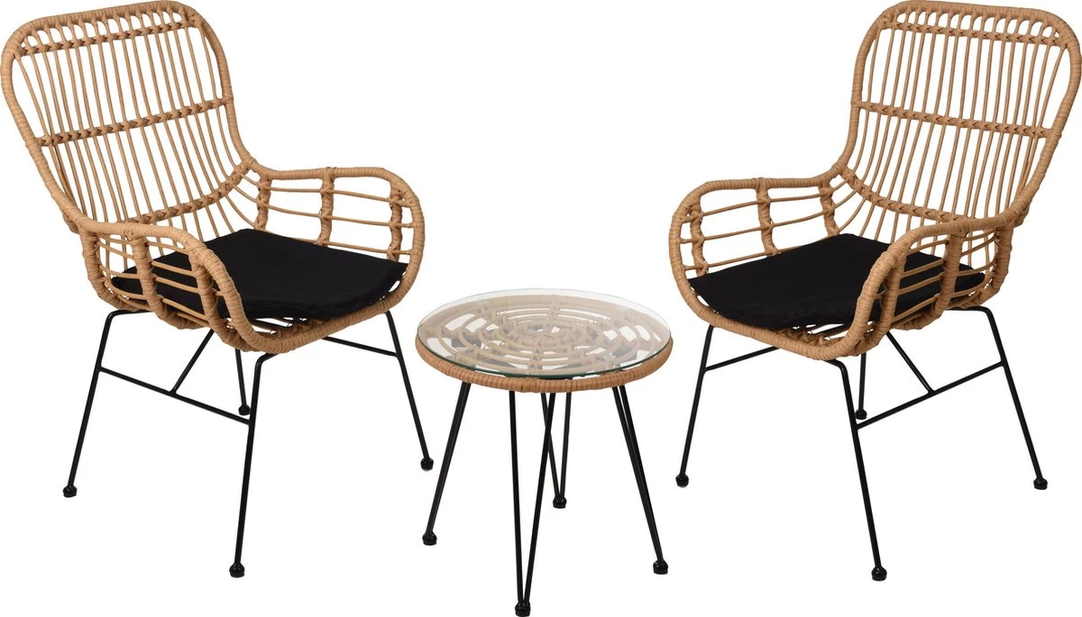 Relaxwonen - Tuinset Rattan - 2 Stoelen & Tafel - Kwaliteit - Trend 2023