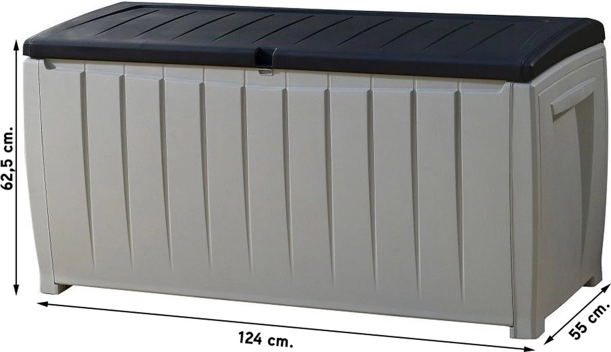 Keter Novel Opbergbox - 340L - 124x55x62.5cm - Grijs - Image 12