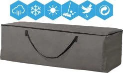 Opbergtas Voor Tuinmeubelkussens - 200 X 75 X 60 Cm (4 – 6 Lounge- Tuinkussens) - Grijs / Antraciet