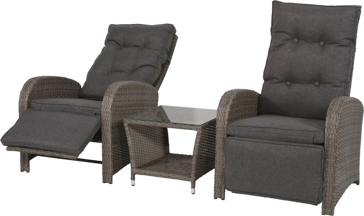 Loungeset Duoset Melia 2 Verstelbare Stoelen + Tafel - Balkonset - Image 16