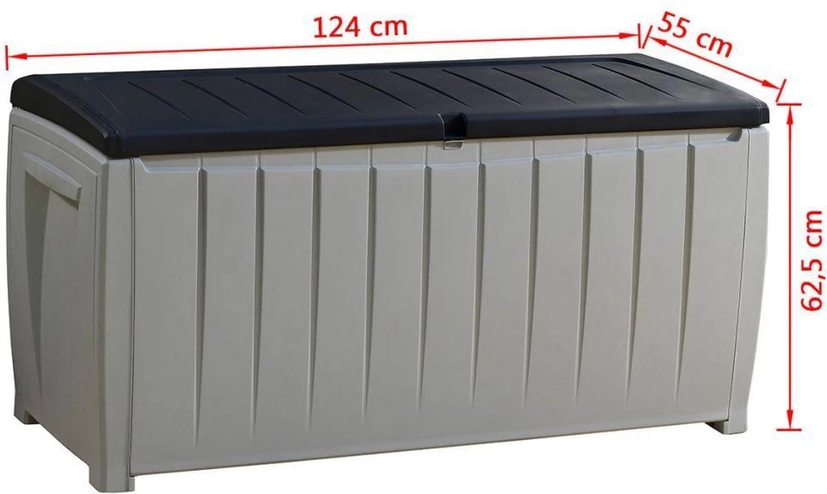 Keter Novel Opbergbox - 340L - 124x55x62.5cm - Grijs - Image 11