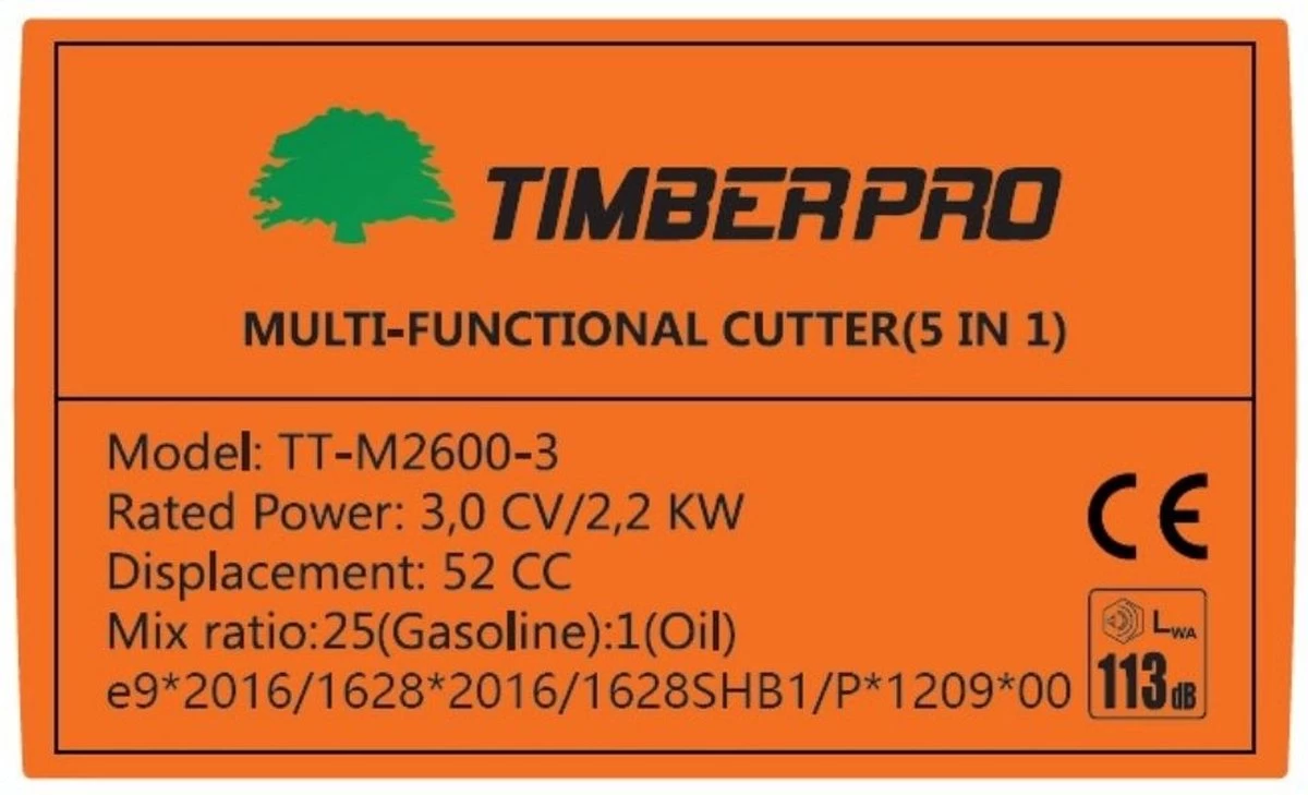 TIMBERPRO - 5-in-1 – Multitool – Benzine - Kettingzaag - Bosmaaier -Kantenmaaier - Haagschaar - Verlengstuk - 52 Cc. - Image 6